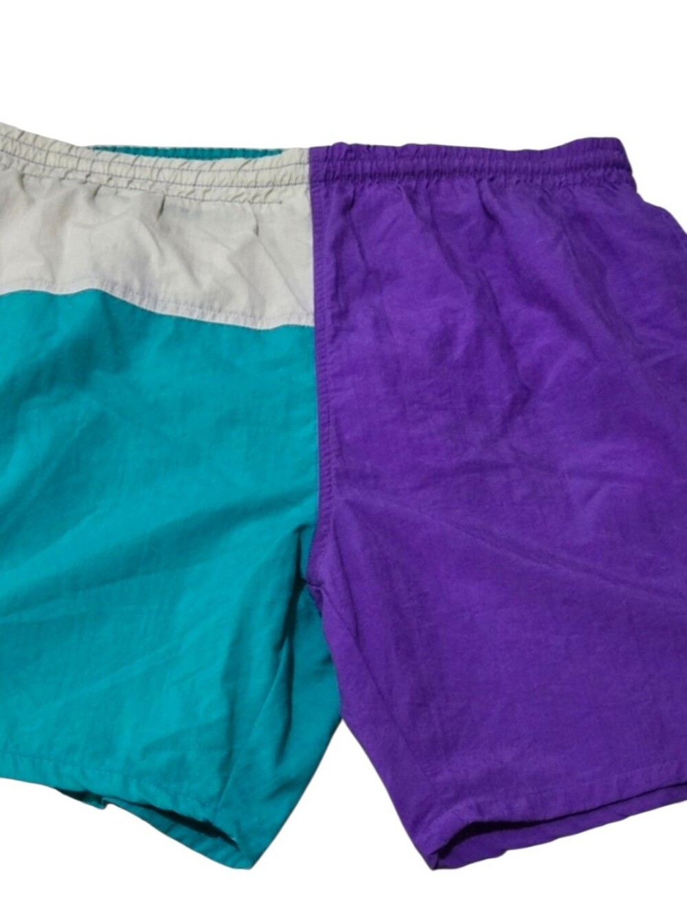 Dash Men's Two-Tone Teal & Purple Swim Trunks Vintage